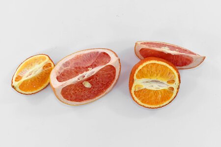 Grapefruit slices tangerine photo