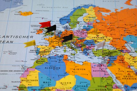 Country travel flags and pennants