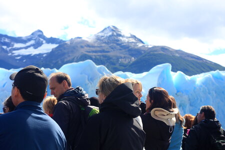 People looking at beautiful Perito Moreno glacier photo