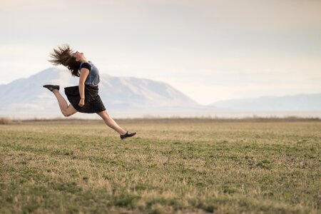 Smiling field countryside photo