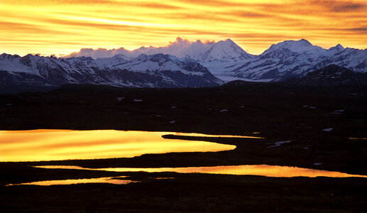 Dusk with scenic Mountains in Alaska photo