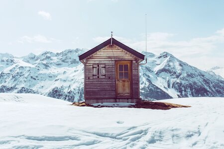 Cabin in the French Alps at Cauterets, France photo