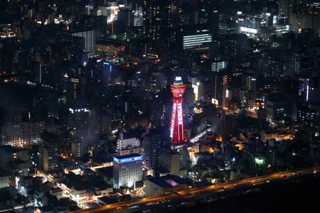 Osaka cityscape beautiful night view of Shinsekai districts