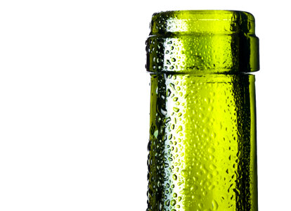 Glass bottle with dew photo