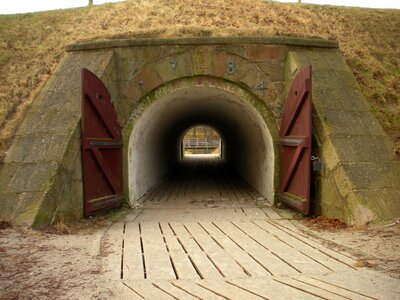 Tunnel vault plank road transport of guns photo