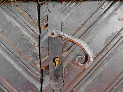 Front Door keyhole iron photo