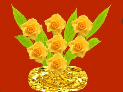 Vase yellow flowers photo