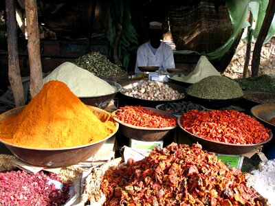 Market seller spices photo