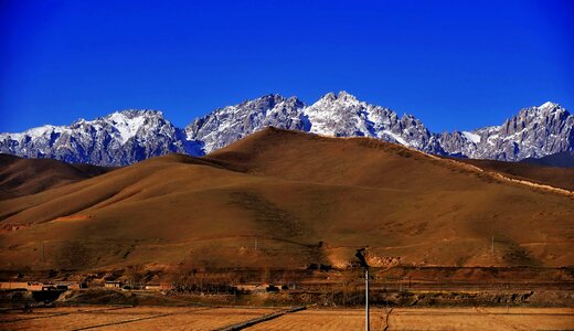 Snow mountain grassland qilian mountains