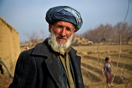 Person thoughtful turban photo