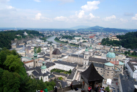 Cityscape with buildings under the sky in Salzburg, Austria photo