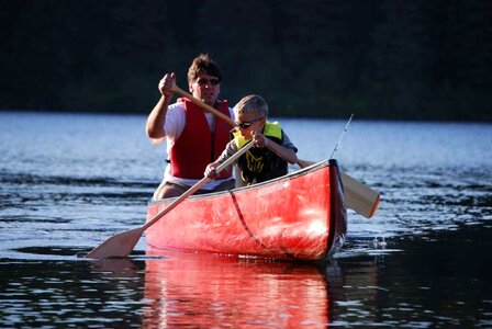 Boy canoe husband photo