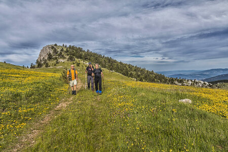 Hiker on a hill in  Croatia