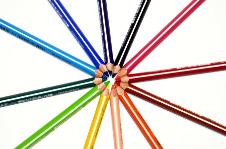 Bright colored pencils photo