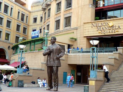 City a statue of nelson mandela the shopping center photo