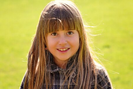 Long hair face smile photo