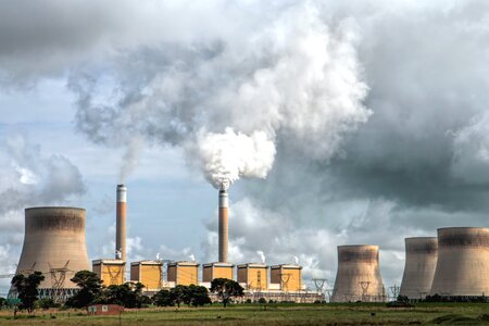 Atomic Energy chimney clouds photo