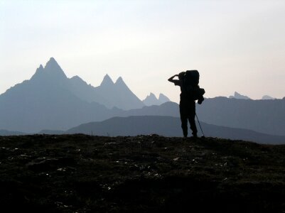 A hiker in Gates Of The Arctic National Park