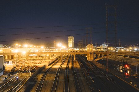 Tracks urban night photo