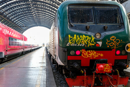 Graffiti on an Old and Dirty Train photo