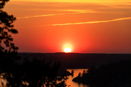 Sunset over the Horizon in Sweden photo