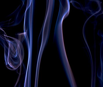 Abstract Smooth Blue Smoke on Black photo