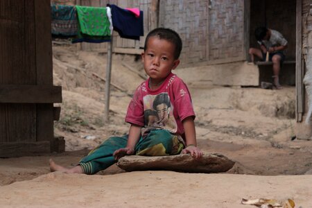 Sad poverty childhood photo