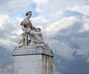 Seine Statue on Pont du Carrousel Paris, France photo