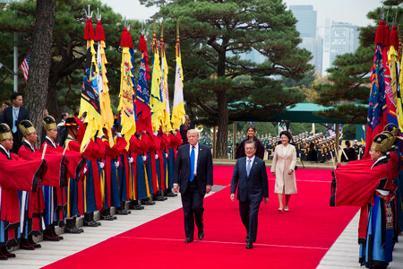 President Trump and First Lady Melania Trump visit South Korea photo