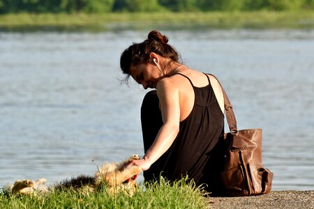 Dog dress enjoying photo