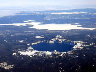 Aerial View of Crater Lake National Park, Oregon photo