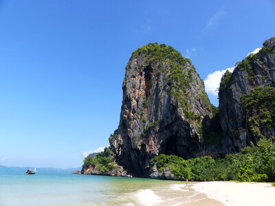 Shoreline and rock hill in Thailand photo