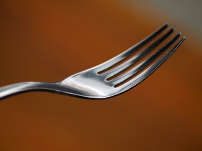 Metal fork eat close up photo