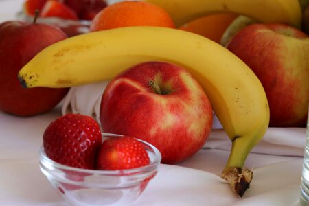 Apples banana strawberries photo