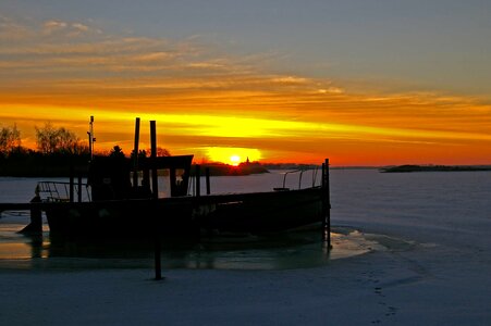 Backlight beach boat photo