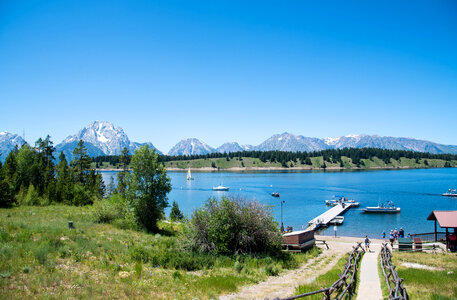 Mountains in the Distance across Jackson Lake photo