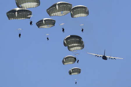 jumping out of a C-130 Hercules