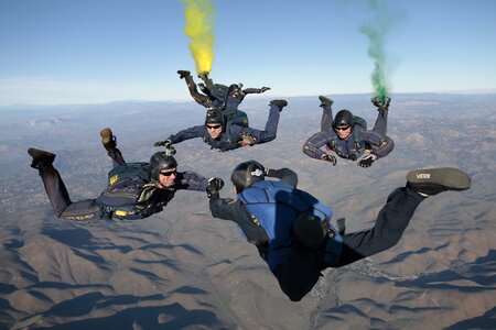 Parachute free falling sport photo