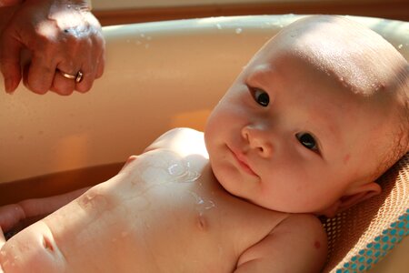 Bath smiling child