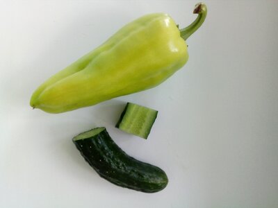 Bell Pepper cucumber greenish yellow photo