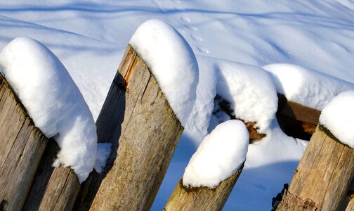 Cold fence snow photo