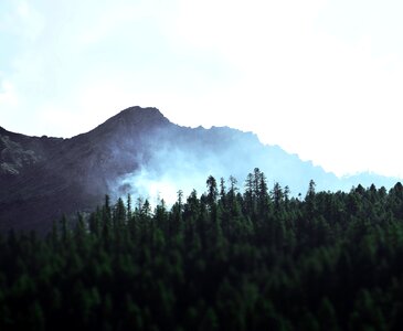 Forest mountain sky photo