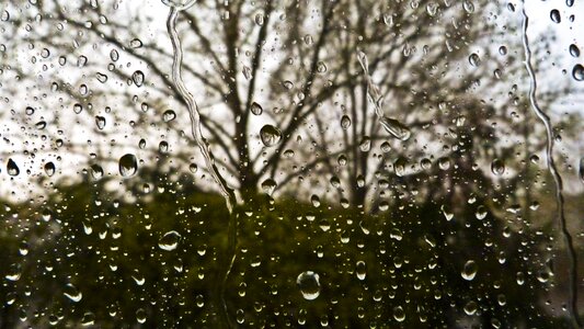 Raindrop glass rain photo
