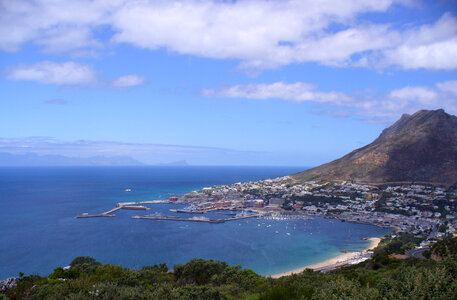 Simonstown harbor landscape in Cape Town, South Africa photo