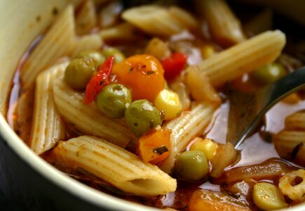 Noodle pasta vegetables photo