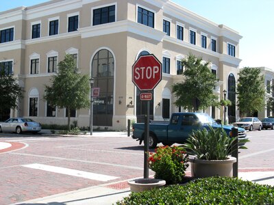 Stop sign orlando florida trucks photo