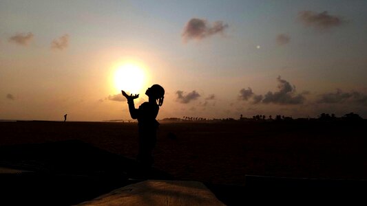 Sunset silhouette dawn photo