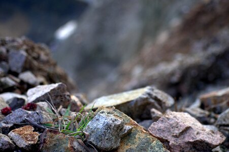 Rock slide cliff hill photo