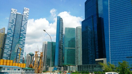 The skyline of the Central Business District of Singapore photo