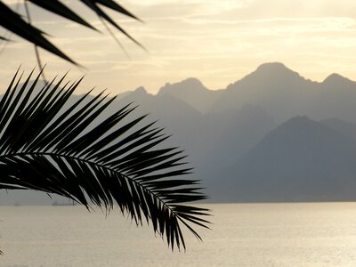 Horizon mountains sunset photo